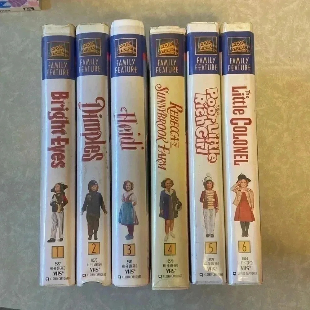 VINTAGE Shirley Temple Movies 1-6‎ Clamshell VHS Tape Movie Colorized Version